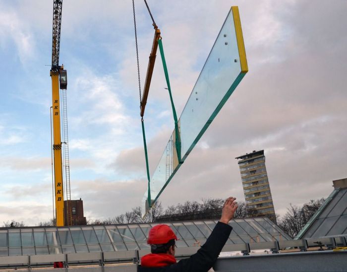 Montage Glazen Vinnen Gemeentemuseum